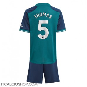 Arsenal Thomas Partey #5 Terza Maglia Bambino 2023-24 Manica Corta (+ Pantaloni corti)